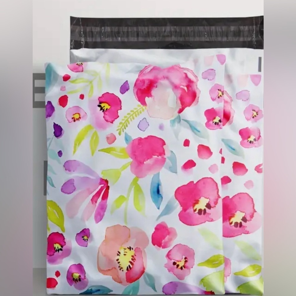 Pink Floral Poly Mailers 10 x 13 Inches 10 Count